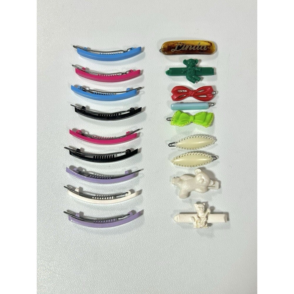 Lot of 18 Goody Vintage 2” Hair Barrettes Snap-Tight Multicolor USA